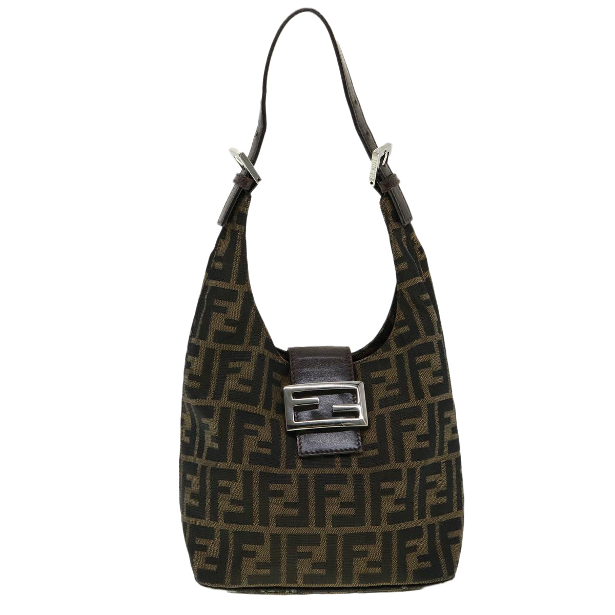 FENDI ZuccaCanvas Mamma Baguette Shoulder Bag Brown ar7283