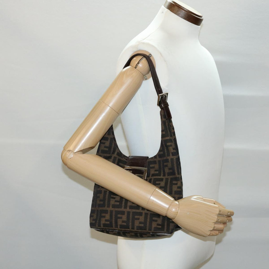 FENDI ZuccaCanvas Mamma Baguette Shoulder Bag Brown ar7283
