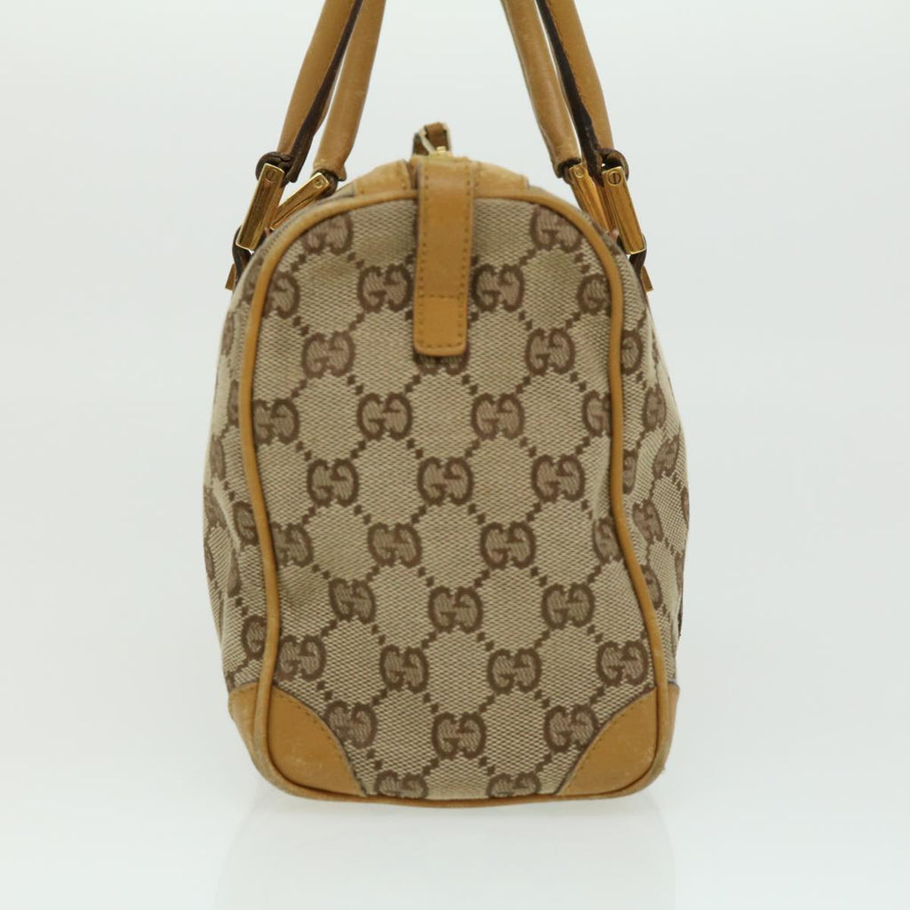 GUCCI GG Canvas Sherry Line Hand Bag Beige Brown Red