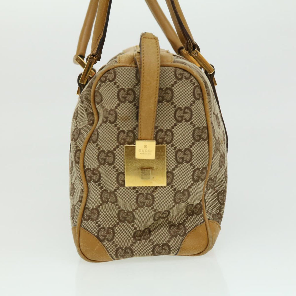 GUCCI GG Canvas Sherry Line Hand Bag Beige Brown Red