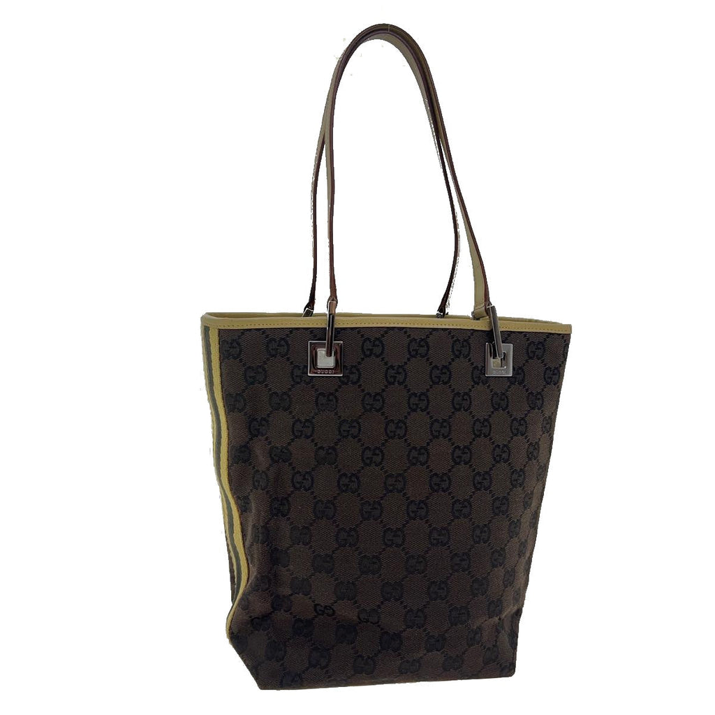 GUCCI Sherry Line GG Canvas Tote Bag Khaki Beige ar7449
