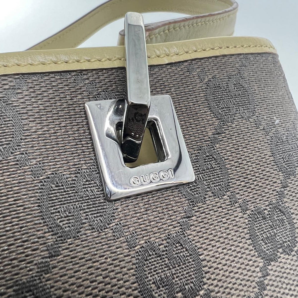 GUCCI Sherry Line GG Canvas Tote Bag Khaki Beige ar7449