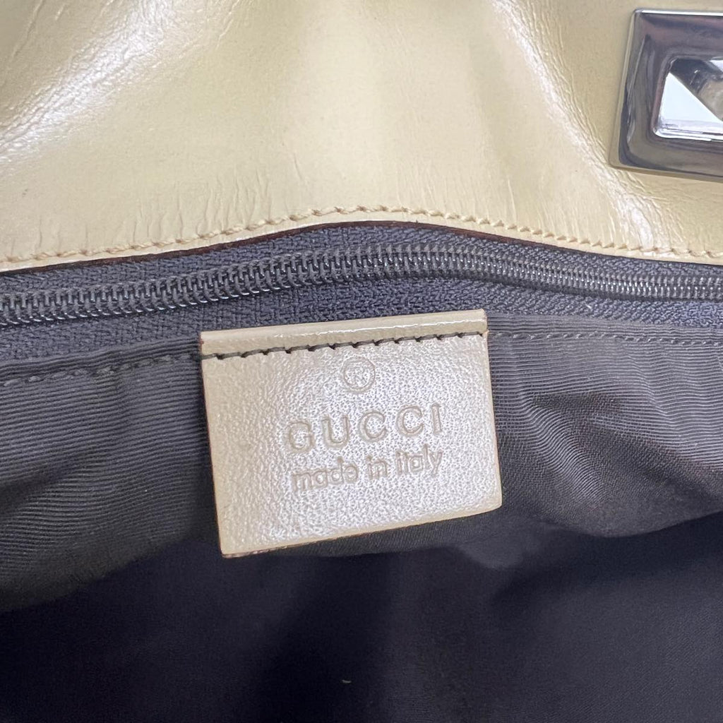 GUCCI Sherry Line GG Canvas Tote Bag Khaki Beige ar7449