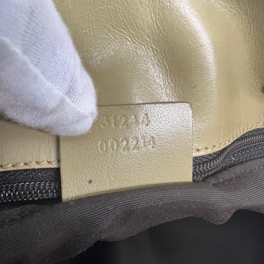 GUCCI Sherry Line GG Canvas Tote Bag Khaki Beige ar7449