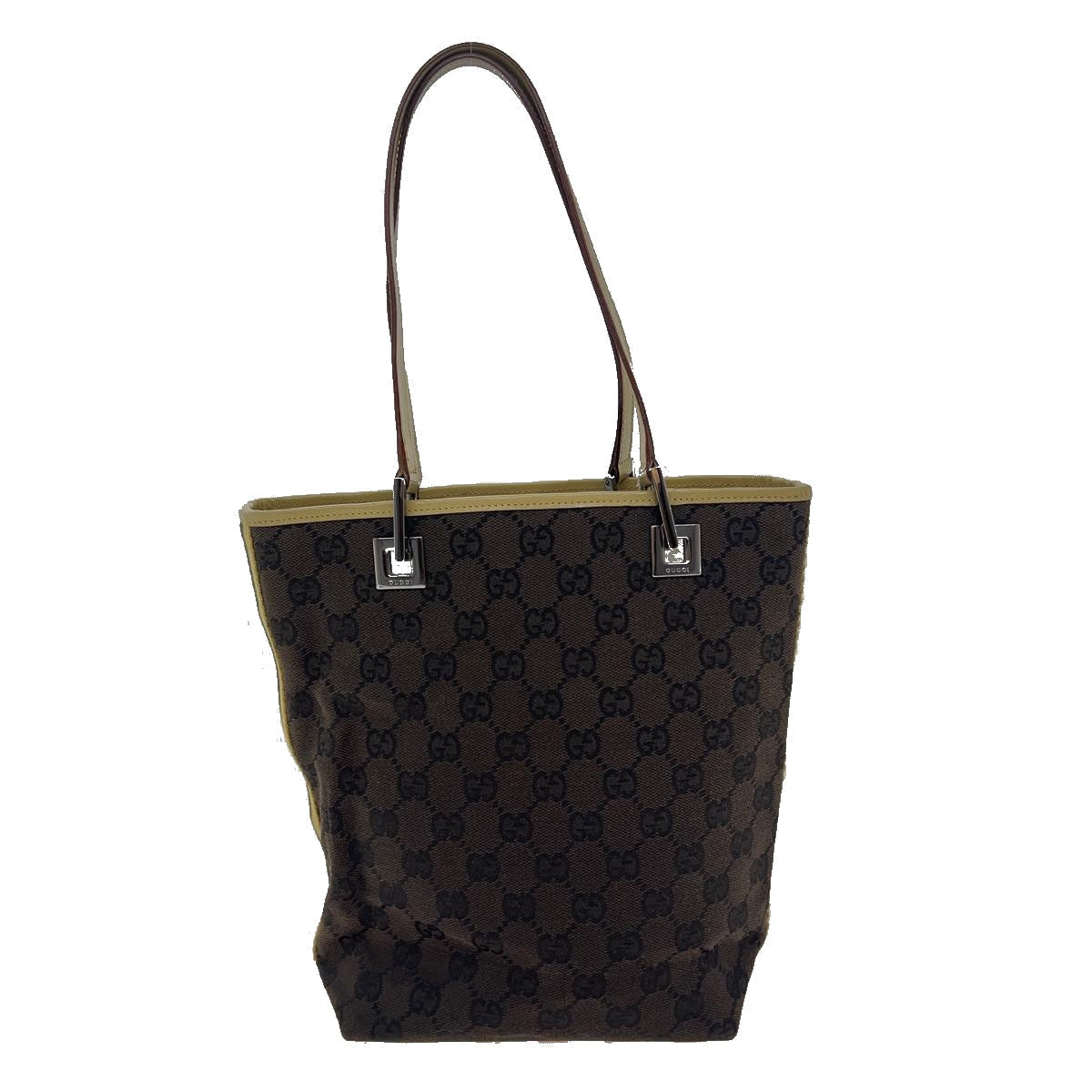 GUCCI Sherry Line GG Canvas Tote Bag Khaki Beige ar7449