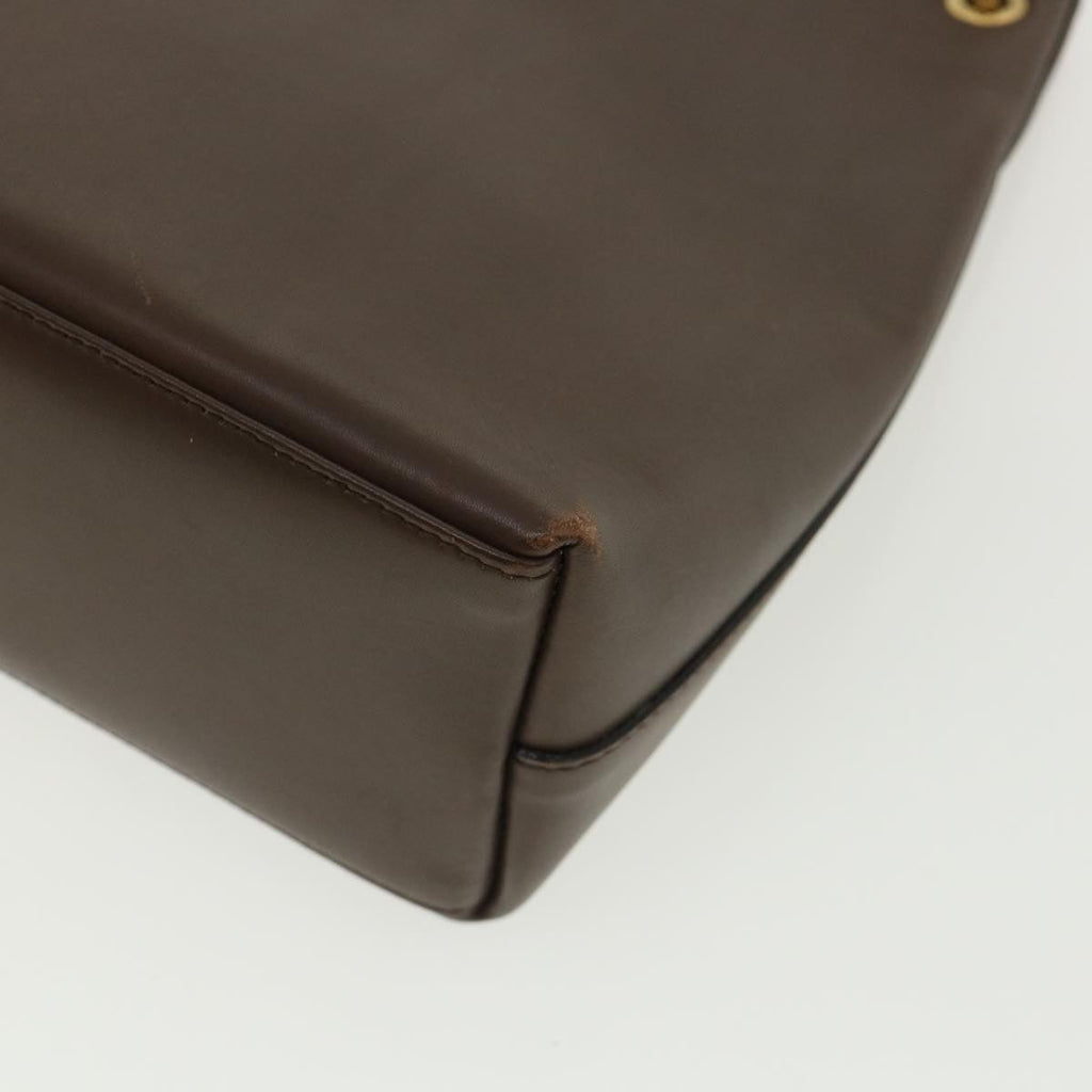 GUCCI Bamboo Hand Bag Leather Brown ar7565