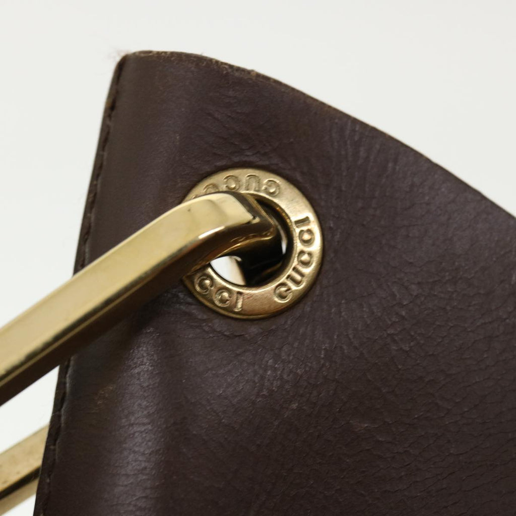 GUCCI Bamboo Hand Bag Leather Brown ar7565