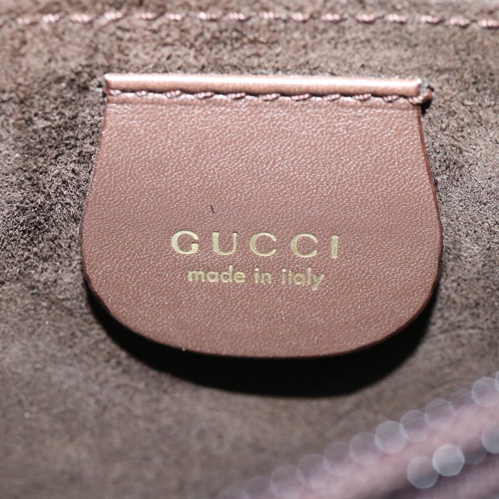 GUCCI Bamboo Hand Bag Leather Brown ar7565