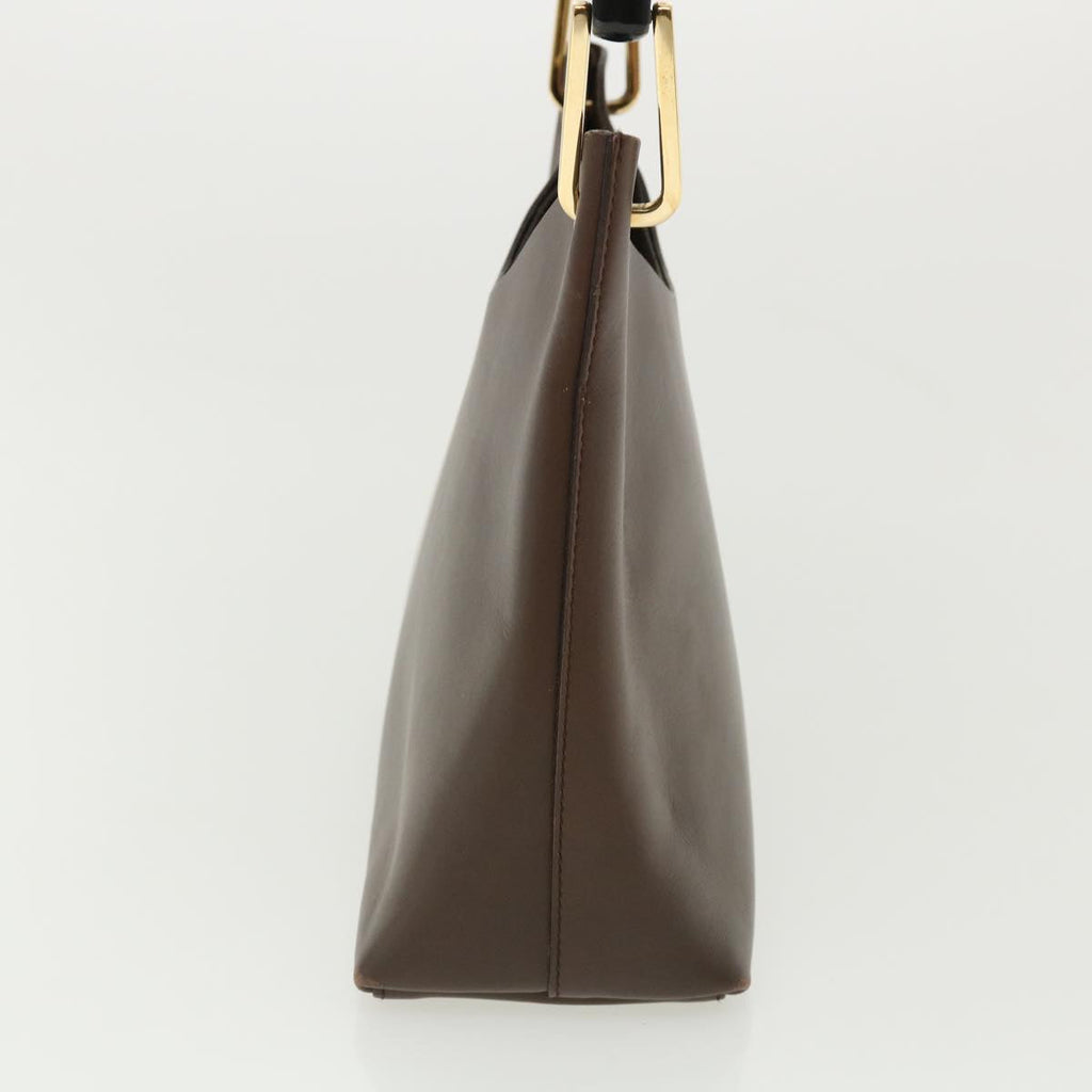 GUCCI Bamboo Hand Bag Leather Brown ar7565