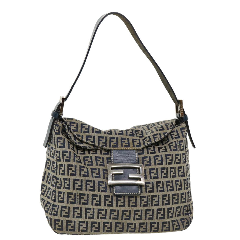 FENDI Zucca Canvas Mamma Baguette Shoulder Bag Navy ar7934