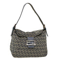 FENDI Zucca Canvas Mamma Baguette Shoulder Bag Navy ar7934