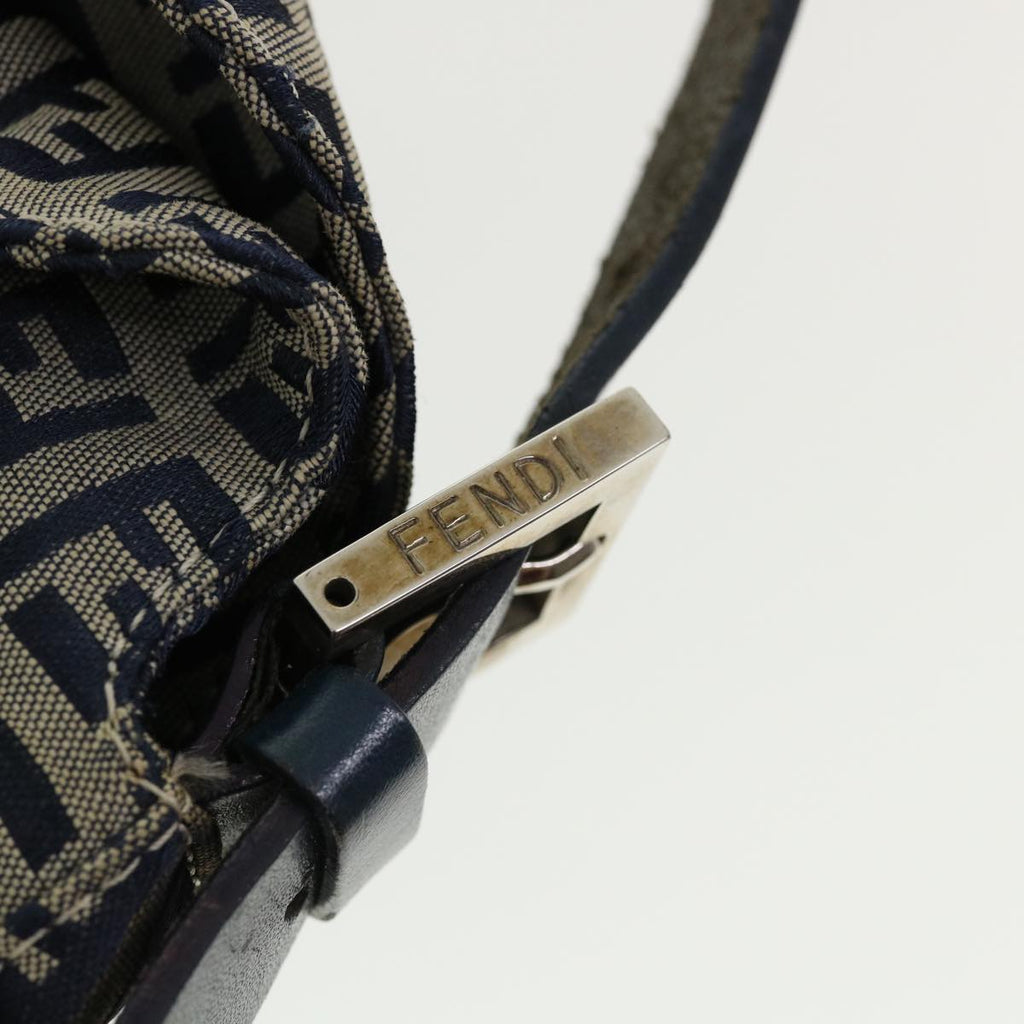 FENDI Zucca Canvas Mamma Baguette Shoulder Bag Navy ar7934