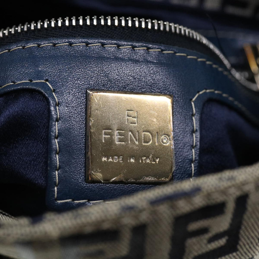 FENDI Zucca Canvas Mamma Baguette Shoulder Bag Navy ar7934