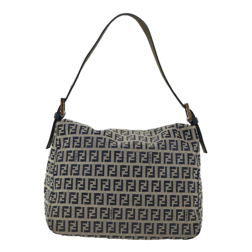 FENDI Zucca Canvas Mamma Baguette Shoulder Bag Navy ar7934