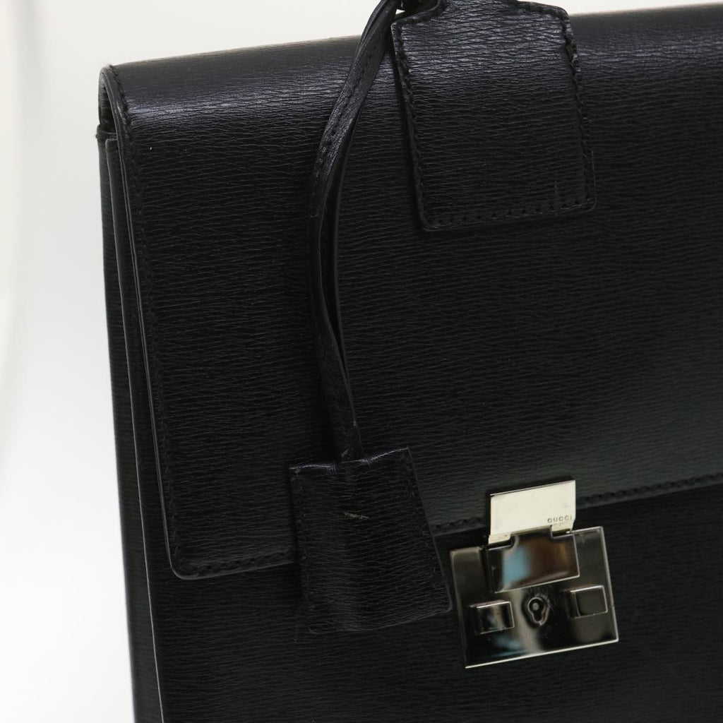 GUCCI Briefcase Leather Black ar8370
