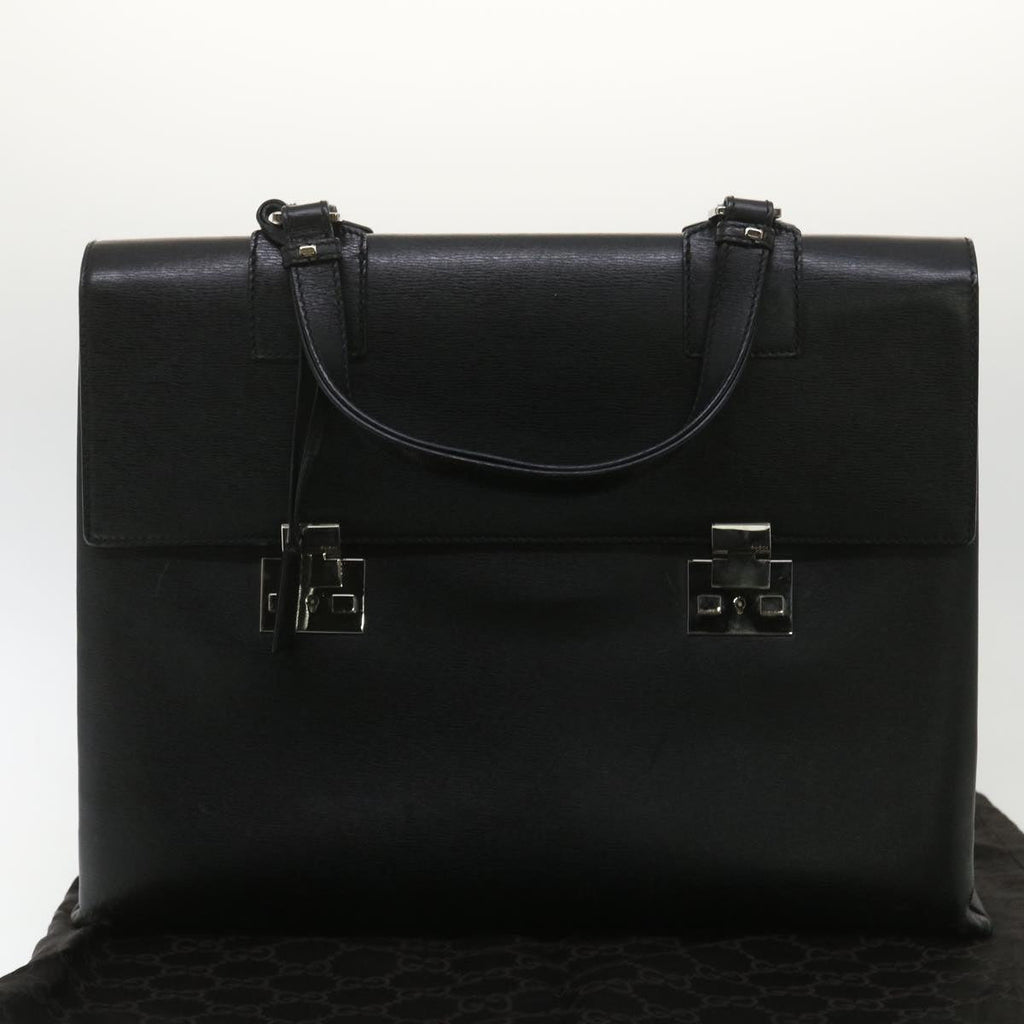 GUCCI Briefcase Leather Black ar8370