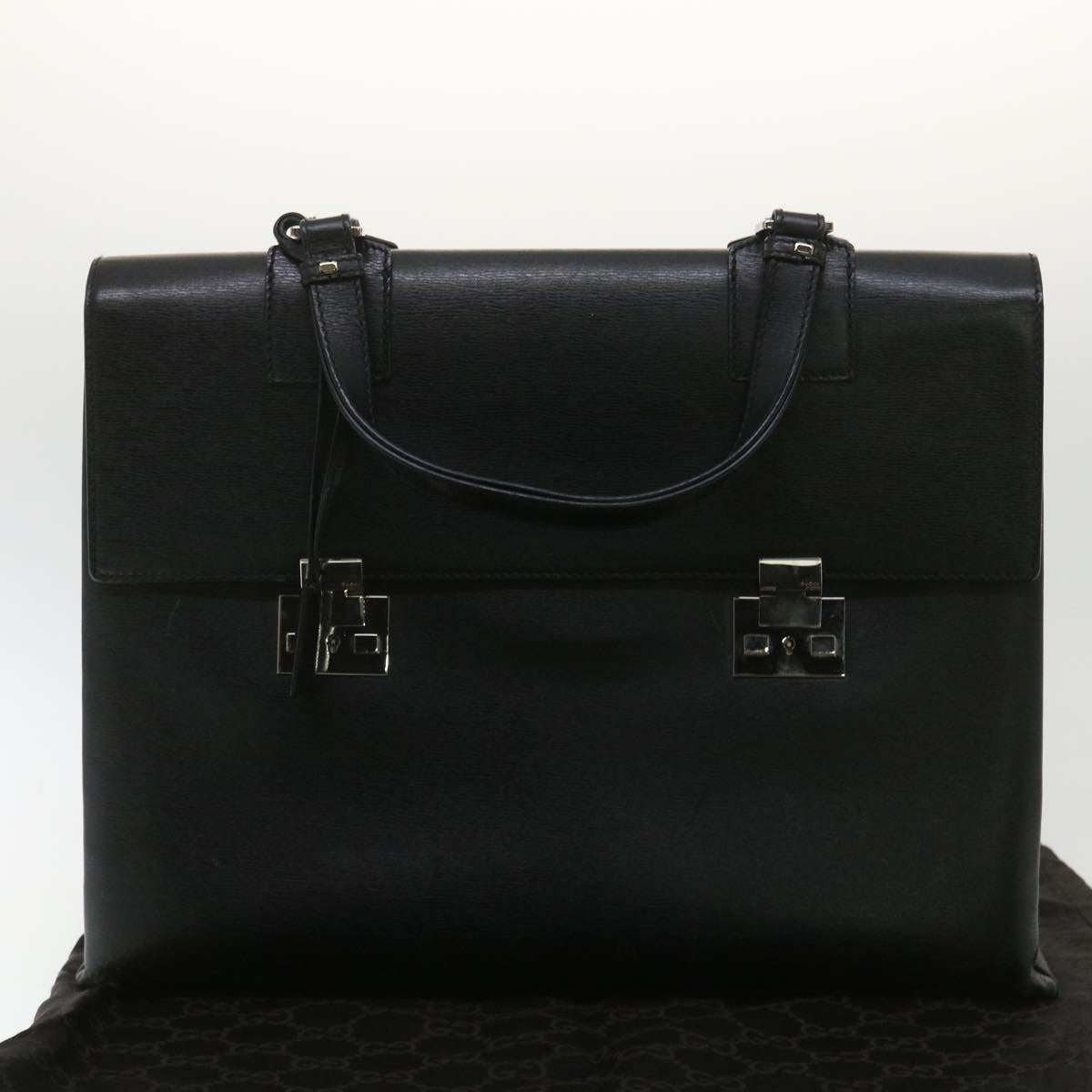 GUCCI Briefcase Leather Black ar8370