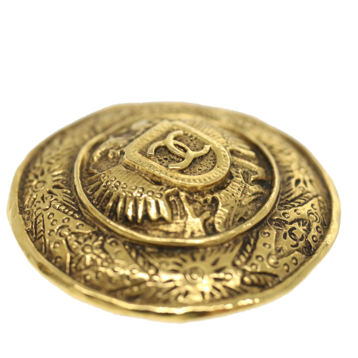 CHANEL Earring Gold Tone CC ar8383