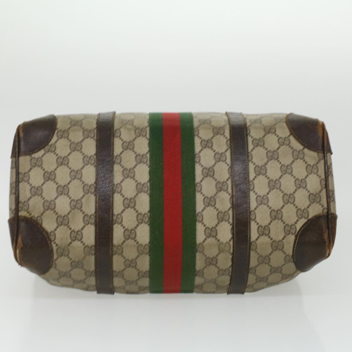 GUCCI GG Canvas Web Sherry Line Hand Bag 2Set Beige Red Green ar8498
