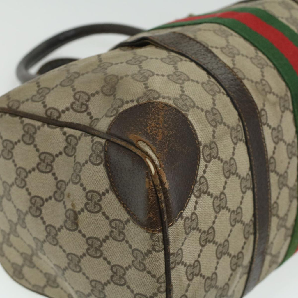 GUCCI GG Canvas Web Sherry Line Hand Bag 2Set Beige Red Green ar8498