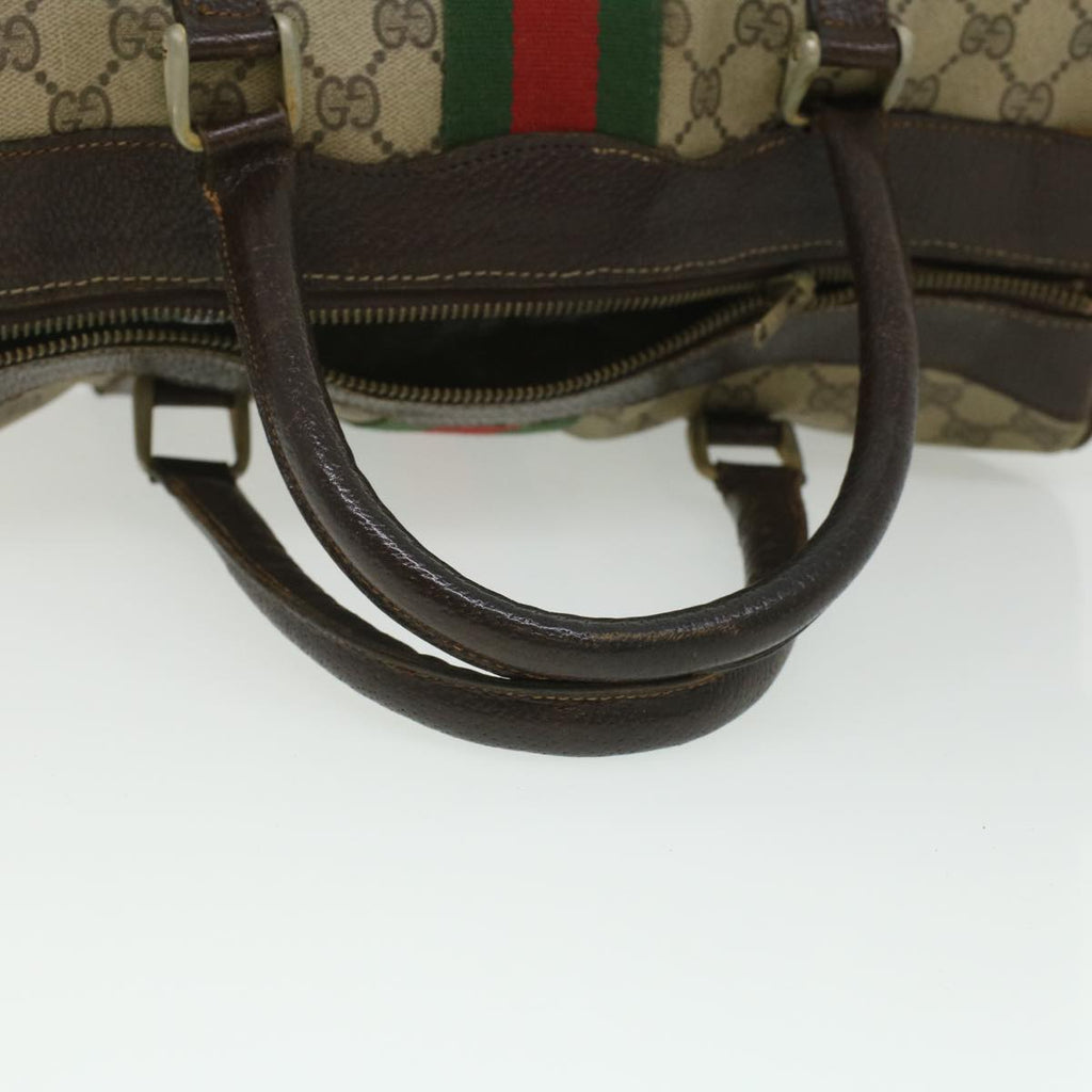 GUCCI GG Canvas Web Sherry Line Hand Bag 2Set Beige Red Green ar8498