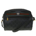 GUCCI GG Canvas Web Sherry Line Shoulder Bag Black Red 119.02.087 ar8721