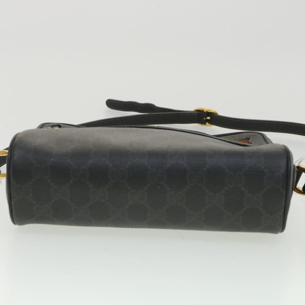GUCCI GG Canvas Web Sherry Line Shoulder Bag Black Red 119.02.087 ar8721