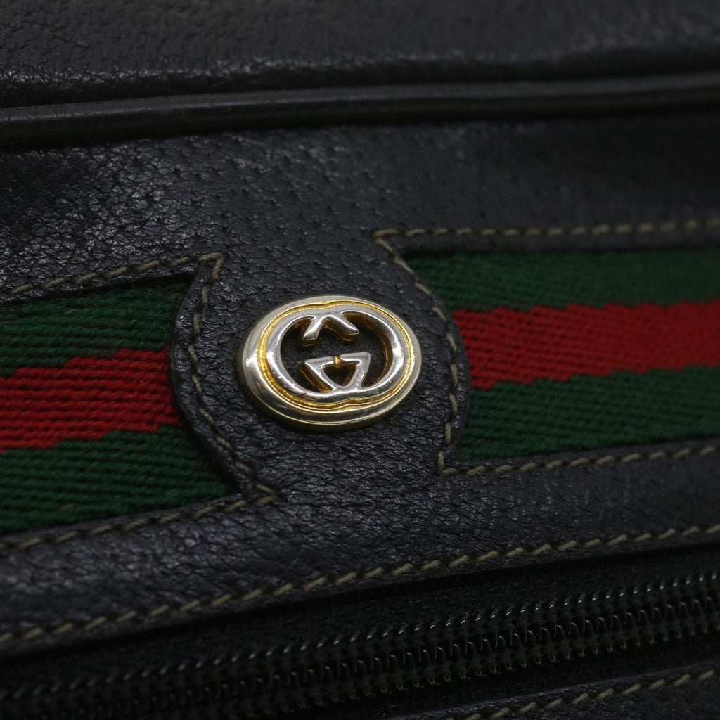 GUCCI GG Canvas Web Sherry Line Shoulder Bag Black Red 119.02.087 ar8721