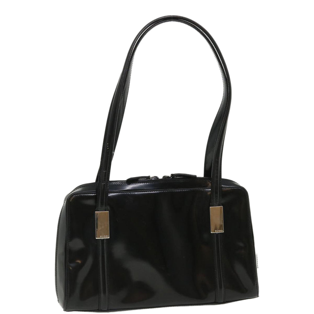 GUCCI Shoulder Bag Patent Leather Black ar8722