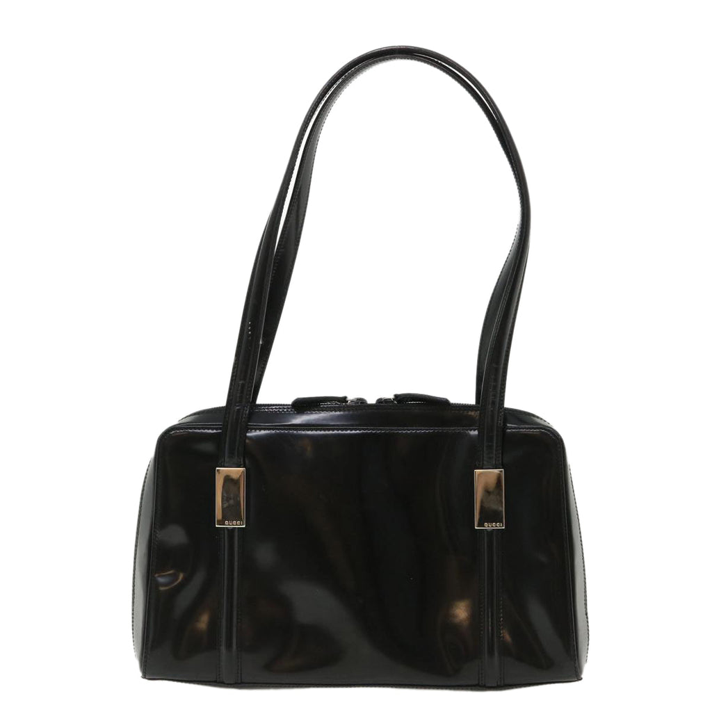 GUCCI Shoulder Bag Patent Leather Black ar8722