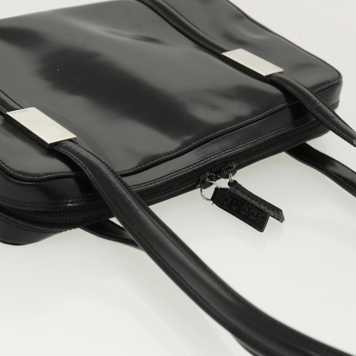 GUCCI Shoulder Bag Patent Leather Black ar8722