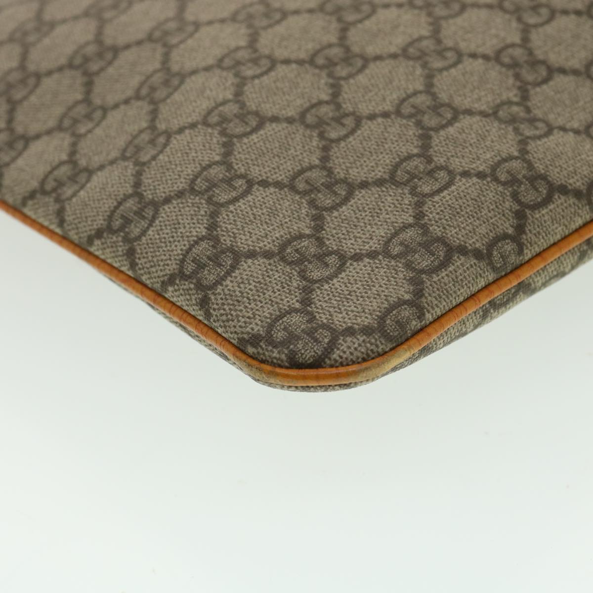 GUCCI GG Canvas Hand Bag PVC Leather Beige Orange 117551 ar8725