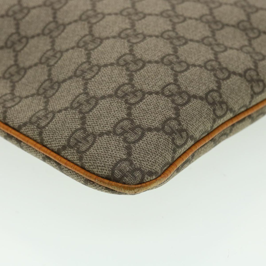 GUCCI GG Canvas Hand Bag PVC Leather Beige Orange 117551 ar8725