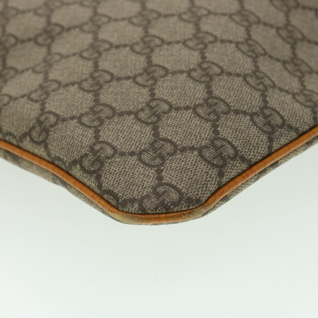 GUCCI GG Canvas Hand Bag PVC Leather Beige Orange 117551 ar8725