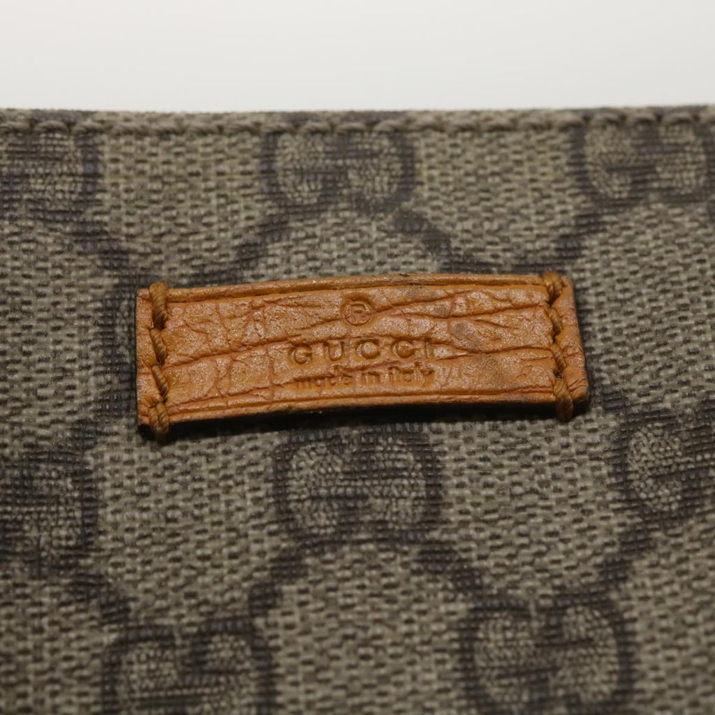 GUCCI GG Canvas Hand Bag PVC Leather Beige Orange 117551 ar8725