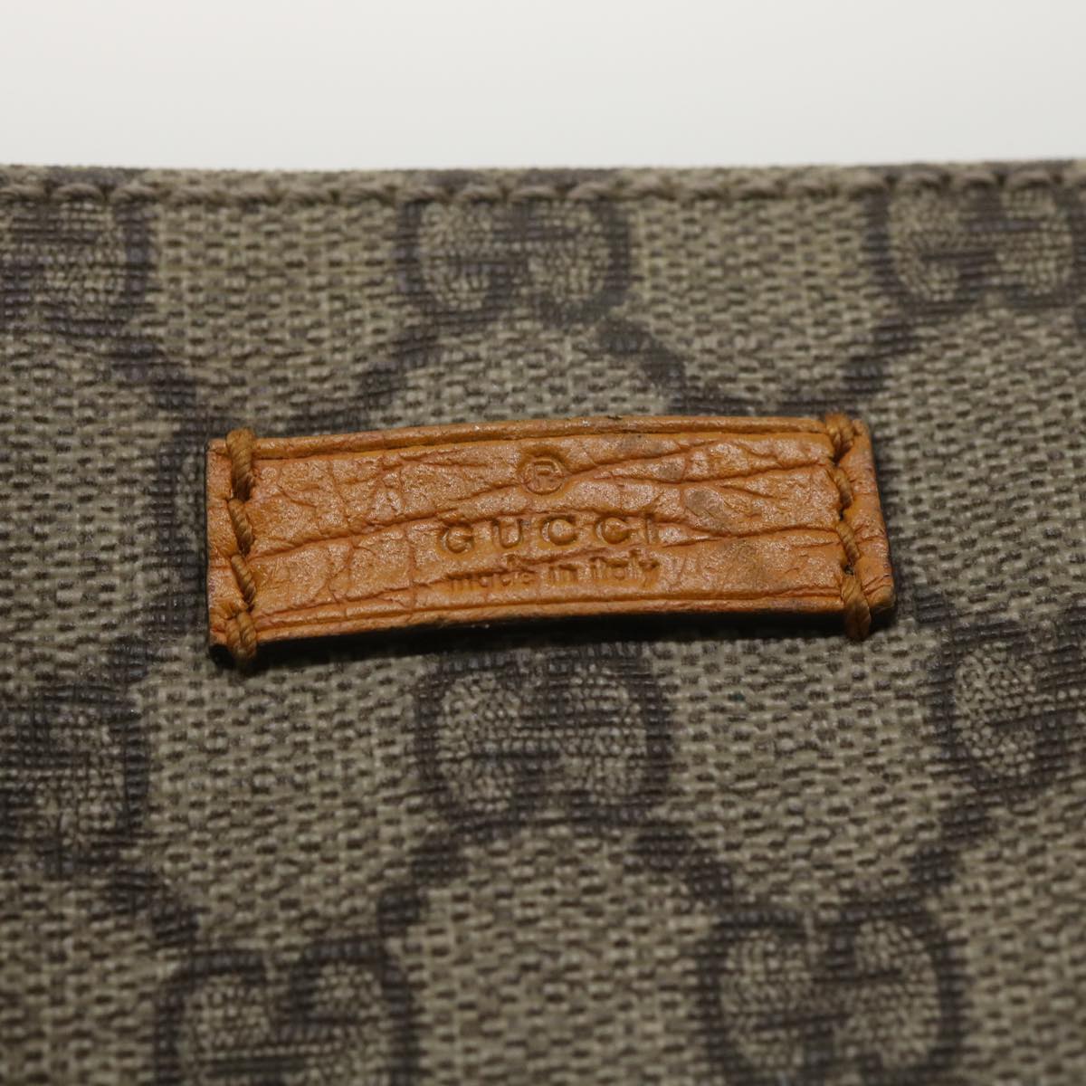 GUCCI GG Canvas Hand Bag PVC Leather Beige Orange 117551 ar8725