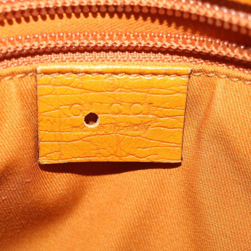 GUCCI GG Canvas Hand Bag PVC Leather Beige Orange 117551 ar8725