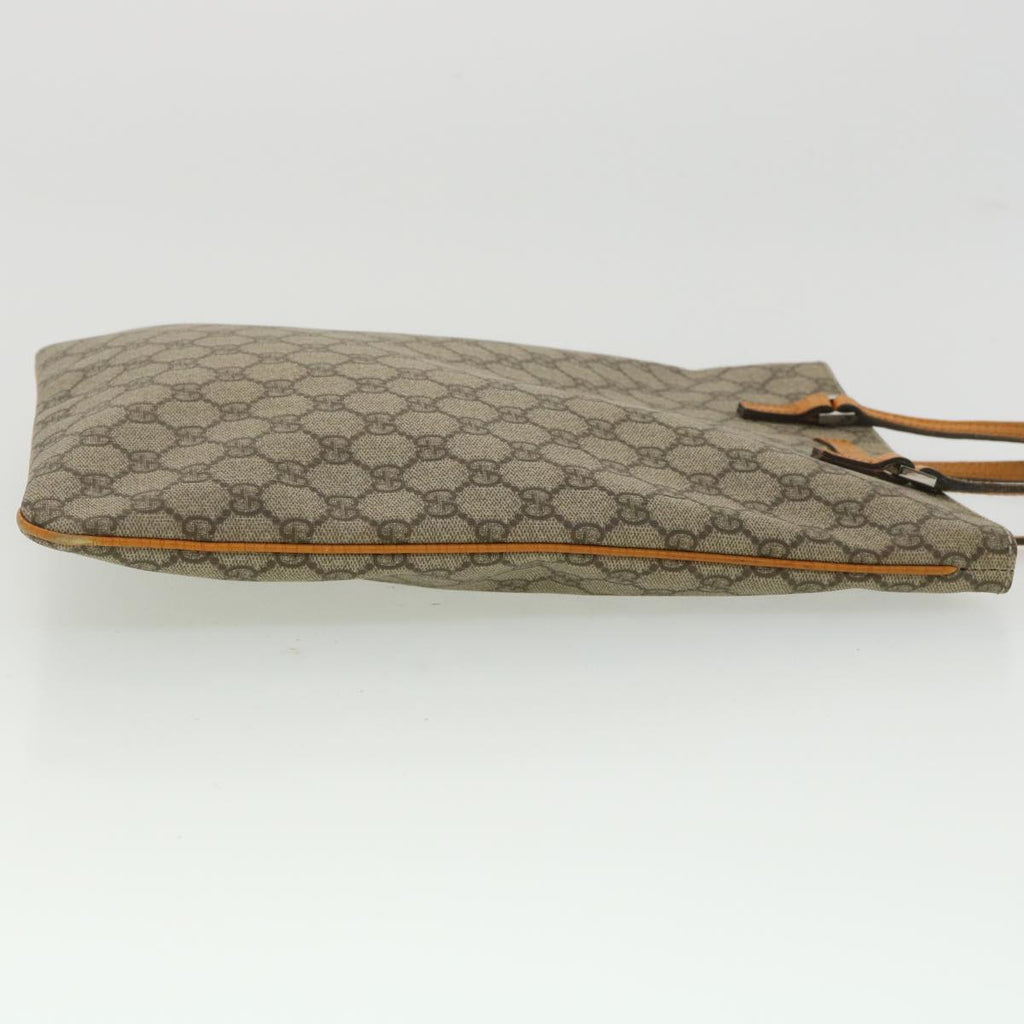 GUCCI GG Canvas Hand Bag PVC Leather Beige Orange 117551 ar8725