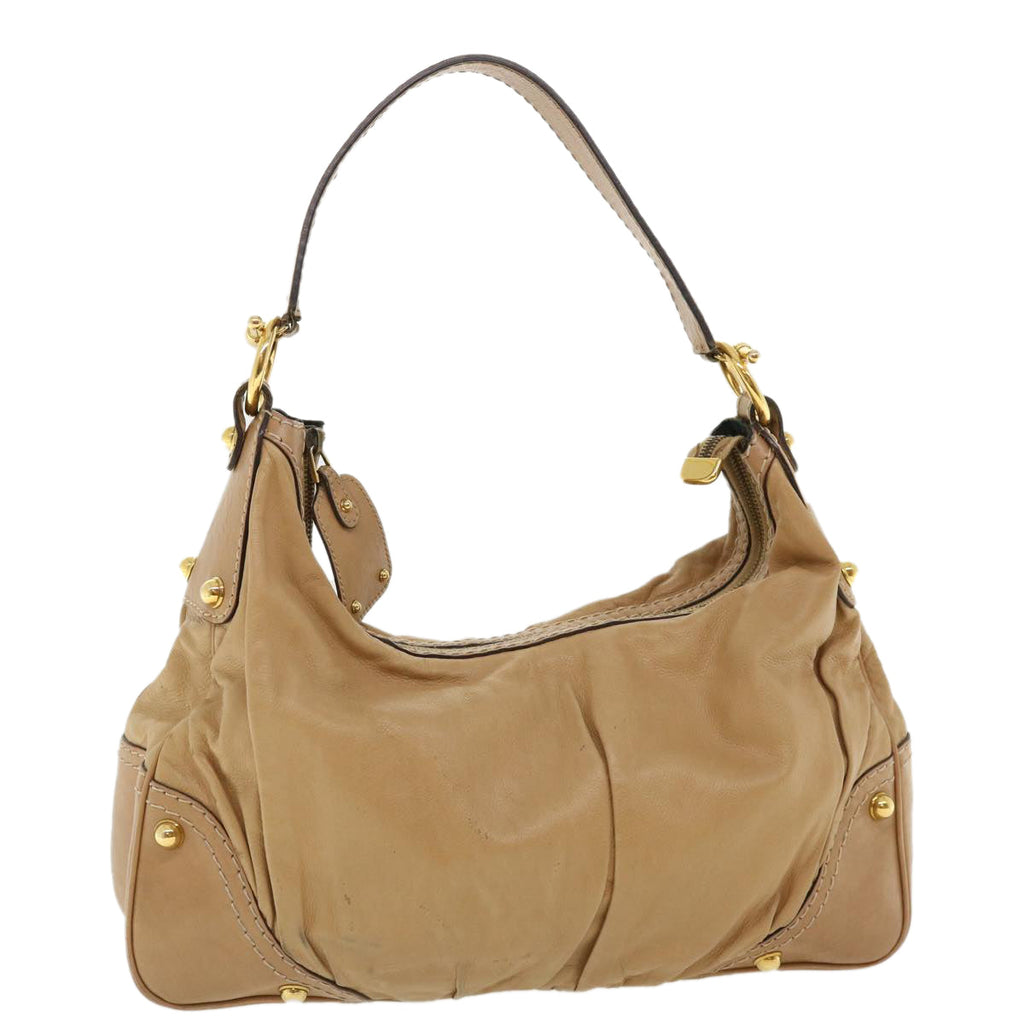 GUCCI Shoulder Bag Leather Beige 211966 ar8735