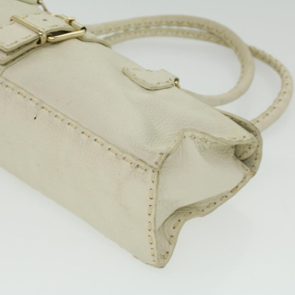FENDI Celeria Shoulder Bag Leather White ar8736