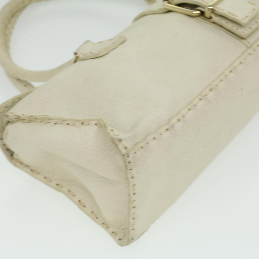 FENDI Celeria Shoulder Bag Leather White ar8736