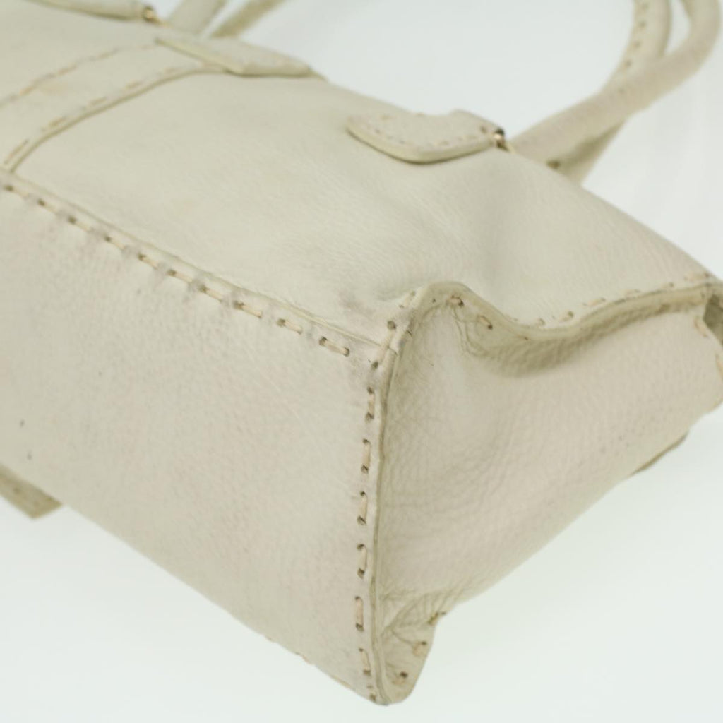 FENDI Celeria Shoulder Bag Leather White ar8736