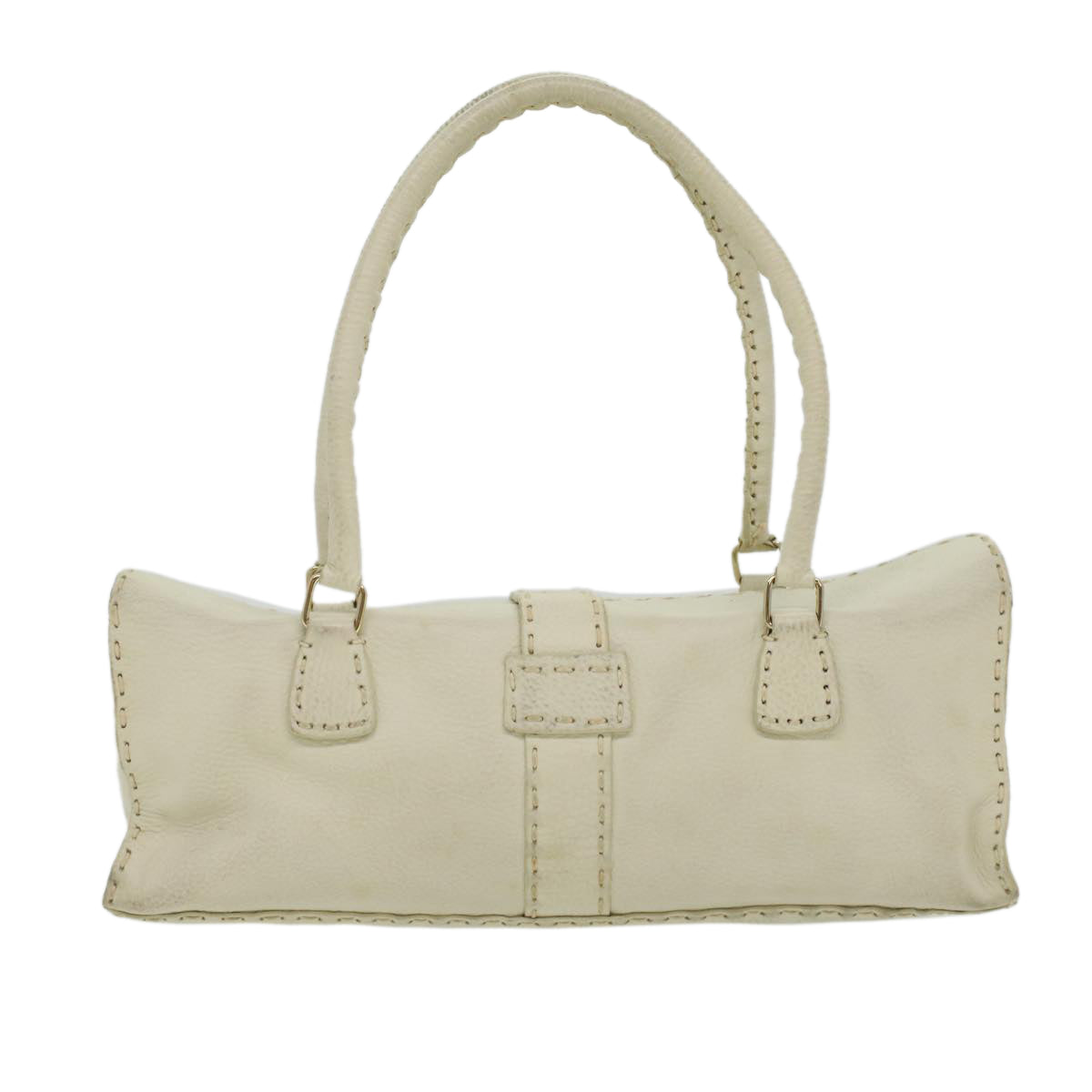 FENDI Celeria Shoulder Bag Leather White ar8736