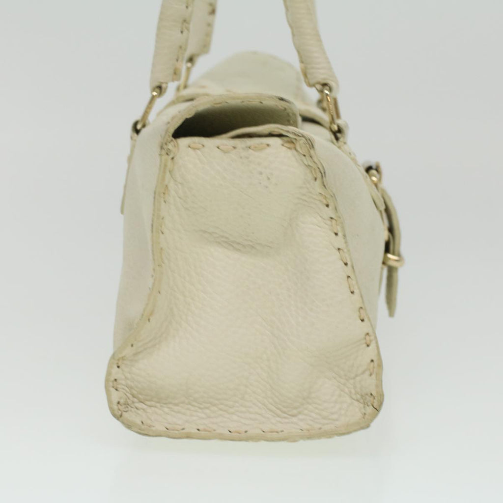 FENDI Celeria Shoulder Bag Leather White ar8736
