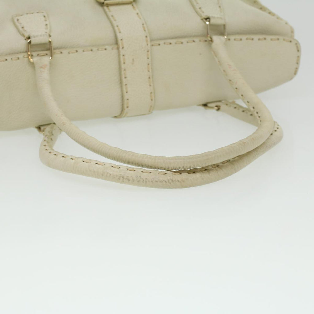 FENDI Celeria Shoulder Bag Leather White ar8736