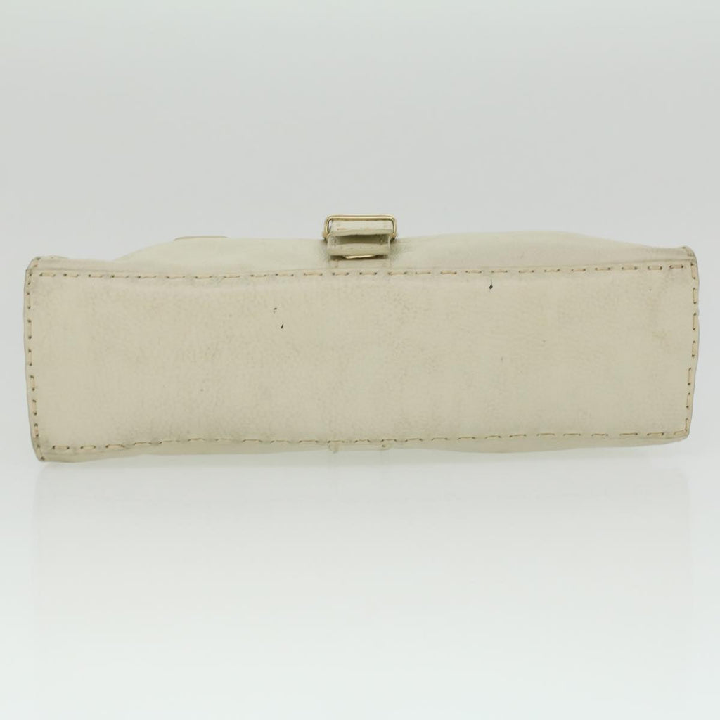 FENDI Celeria Shoulder Bag Leather White ar8736