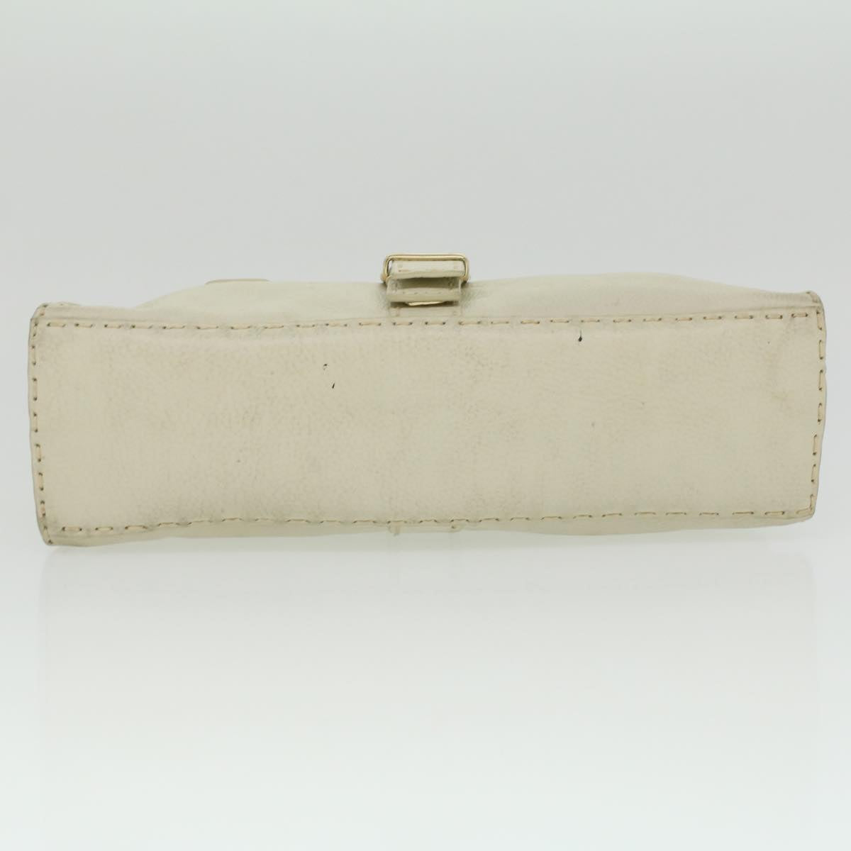 FENDI Celeria Shoulder Bag Leather White ar8736