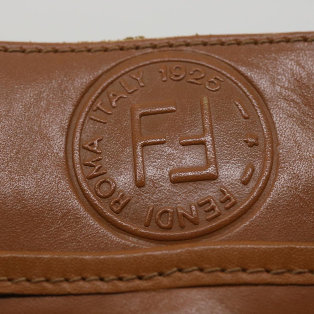FENDI Shoulder Bag Leather Brown ar8740