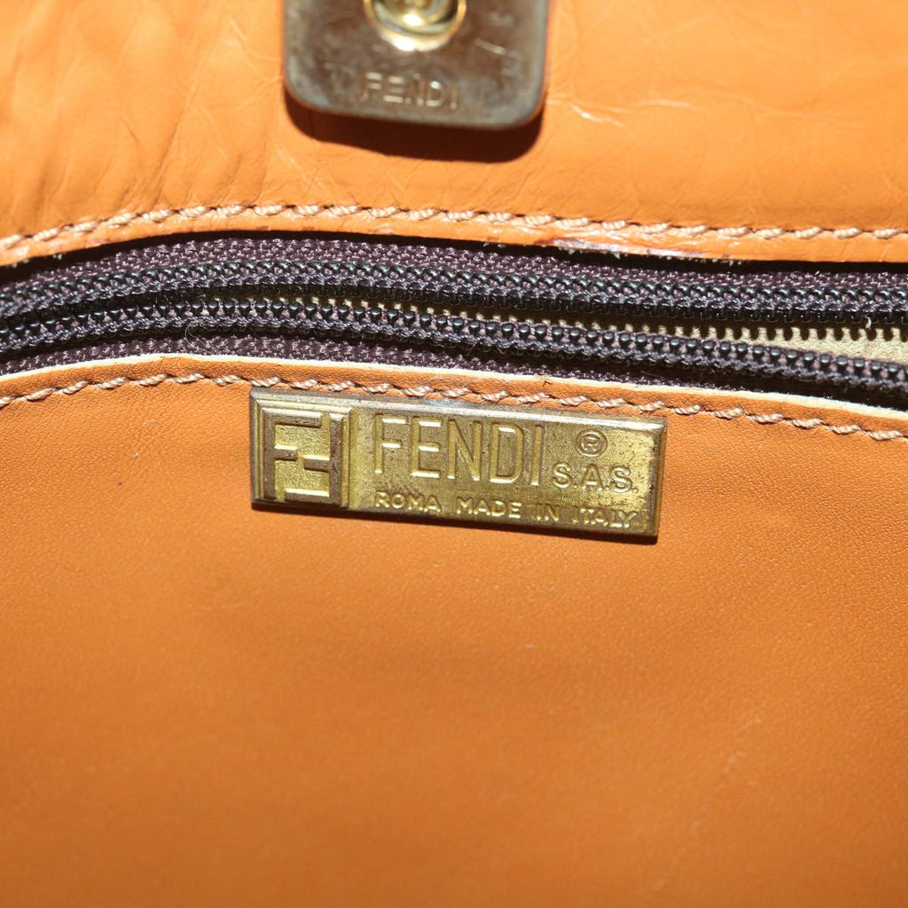 FENDI Shoulder Bag Leather Brown ar8740