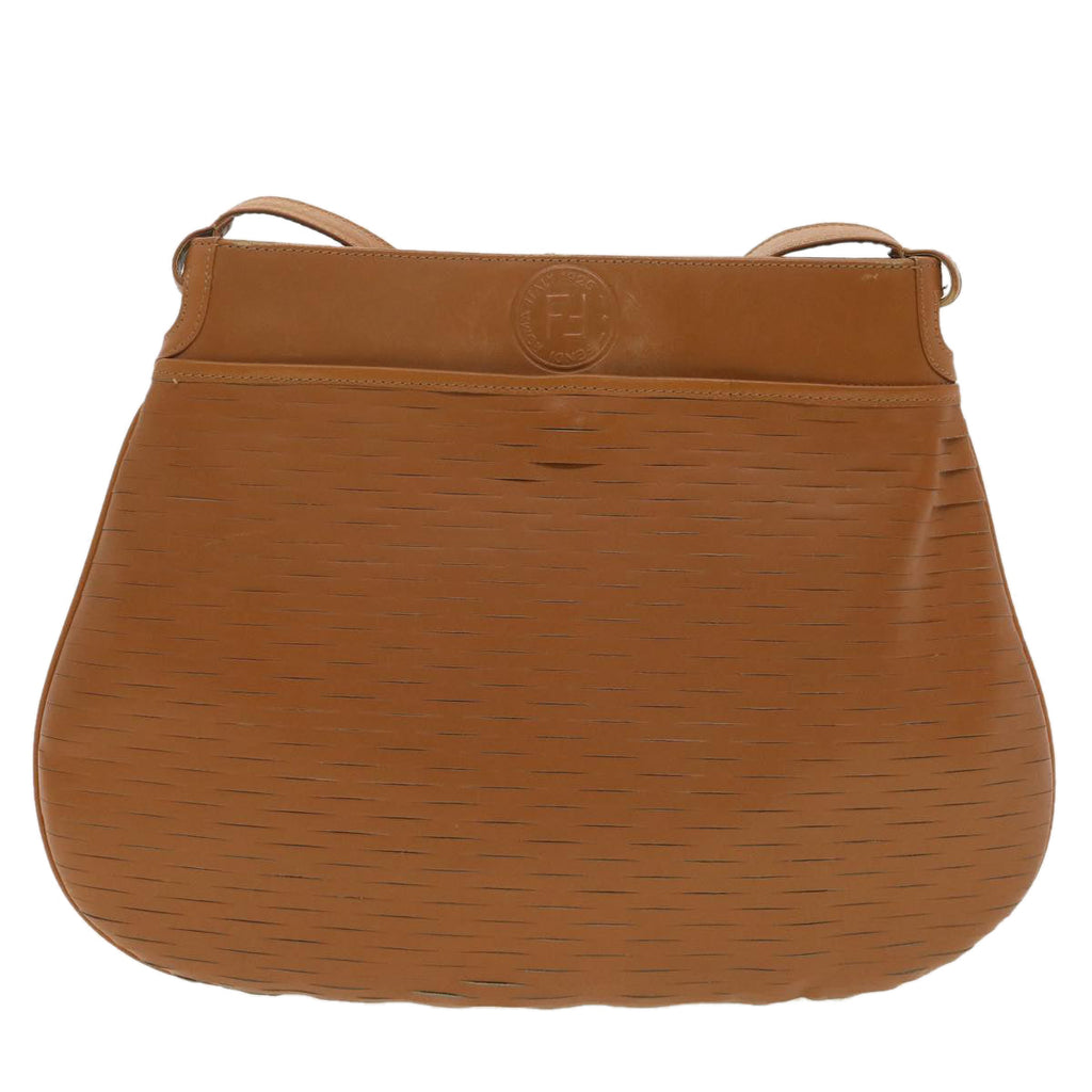 FENDI Shoulder Bag Leather Brown ar8740